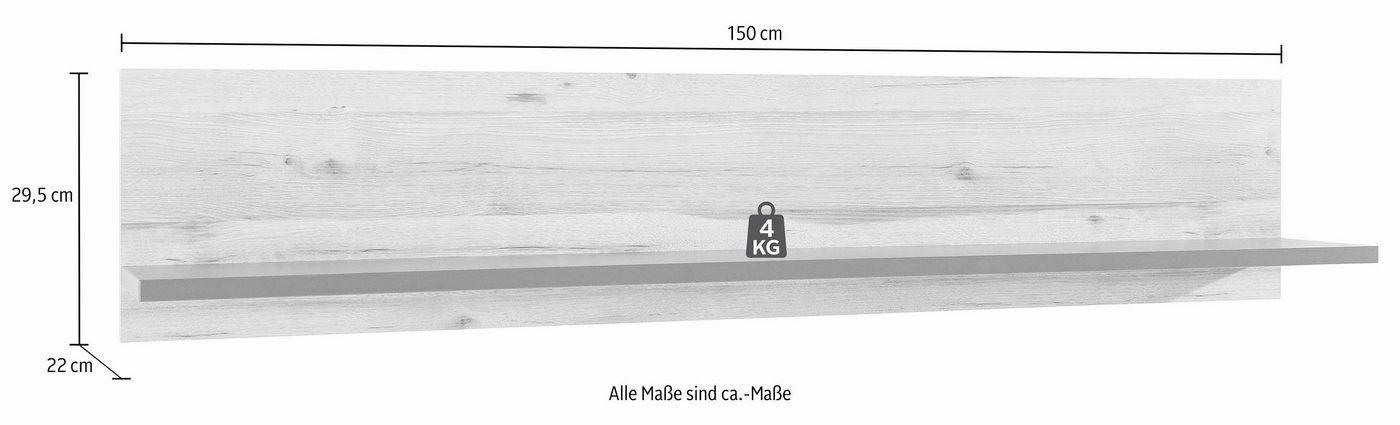 FORTE Wandboard Como, Wandregal, zweifarbig,klare Linien, einfache Montage – Bild 5 von 5