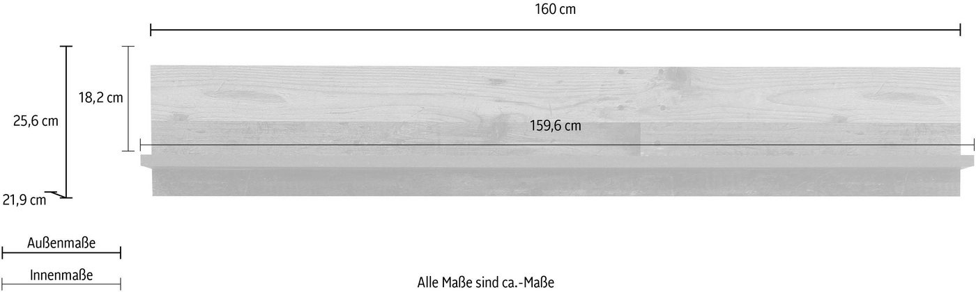 FORTE Wandregal Clif, Breite 160 cm – Bild 5 von 5