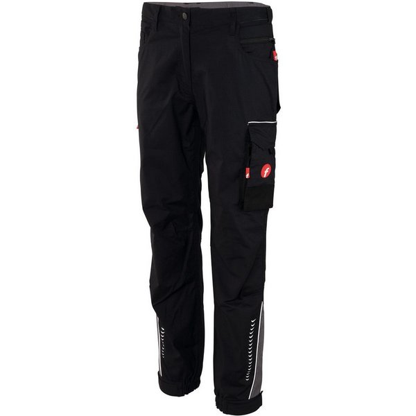 fortis Arbeitsbundhose Damen-Cargohose Performance schwarz/grau