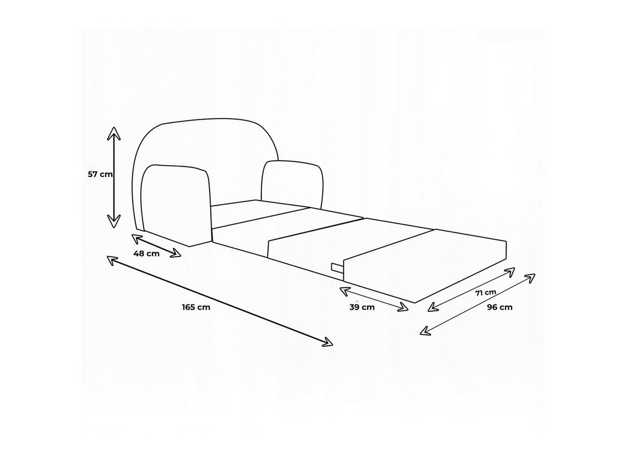 FORTISLINE Kindersitzgruppe Kindersofa Kindercouch Aufklappen Bettfunktion + Hocker W319 – Bild 3 von 4