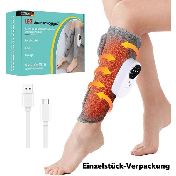 FOSMET Massagegerät Wadenmassagegerät,Luftkompression Massage,Beinmassagegerät mit Heizung, Verstellbares Beinmassagegerät mit Wärmefunktion für Entspannung und