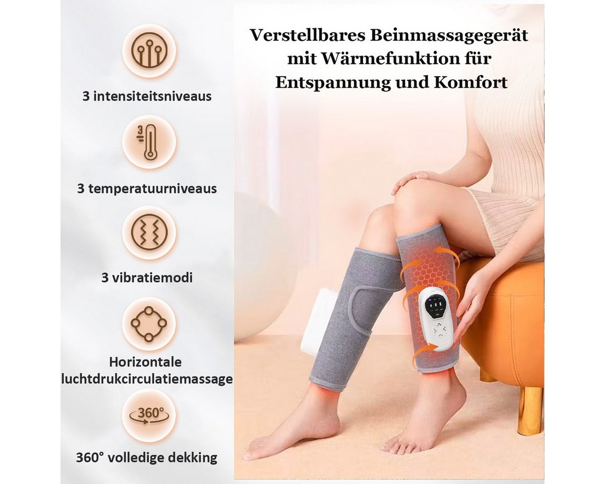 FOSMET Massagegerät Wadenmassagegerät,Luftkompression Massage,Beinmassagegerät mit Heizung, Verstellbares Beinmassagegerät mit Wärmefunktion für Entspannung und – Bild 2 von 5