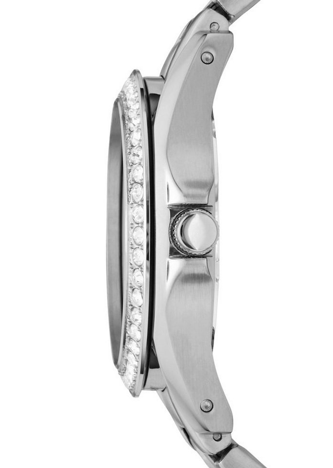 Fossil Multifunktionsuhr RILEY ES3202, Quarzuhr, Armbanduhr, Damenuhr, Datum, Edelstahlarmband, Glassteine – Bild 3 von 4