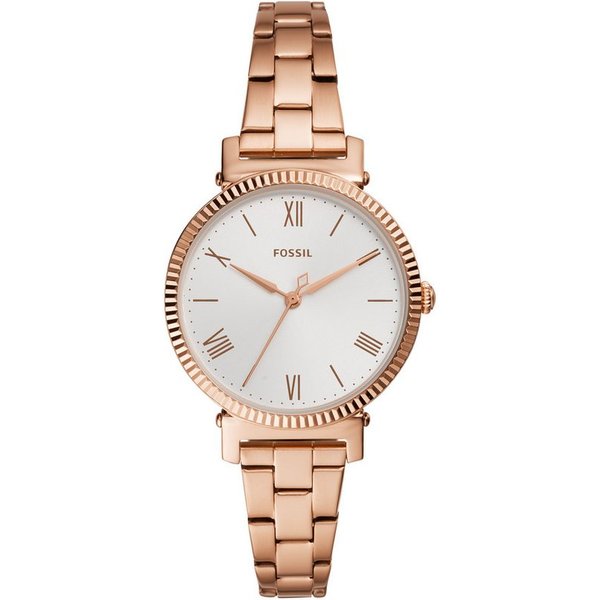 Fossil Quarzuhr DAISY ES4791, Armbanduhr, Damenuhr, Edelstahlarmband, analog