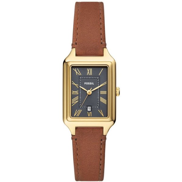Fossil Quarzuhr ES5303 ES5303, Fossil ES5303 RAQUEL Uhr Damenuhr Lederarmband Datum braun