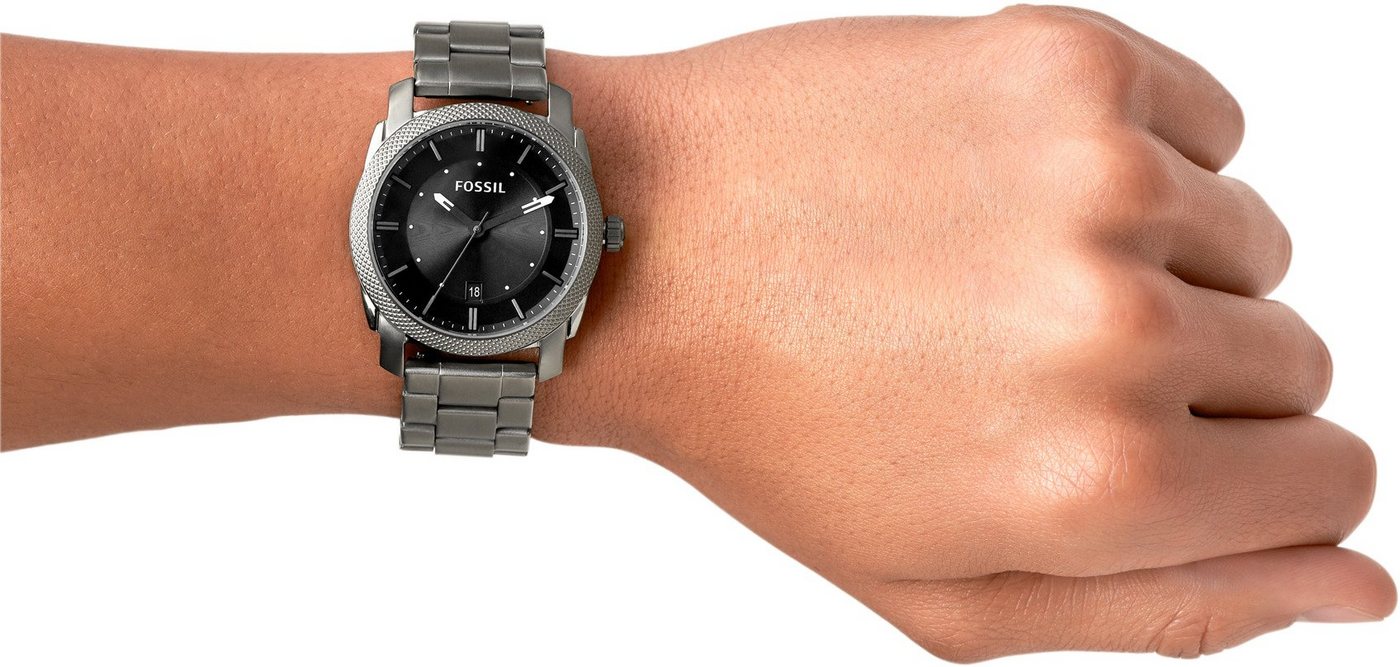 Fossil Quarzuhr MACHINE FS4774, Armbanduhr, Herrenuhr, Datum, analog, Edelstahlarmband – Bild 4 von 4
