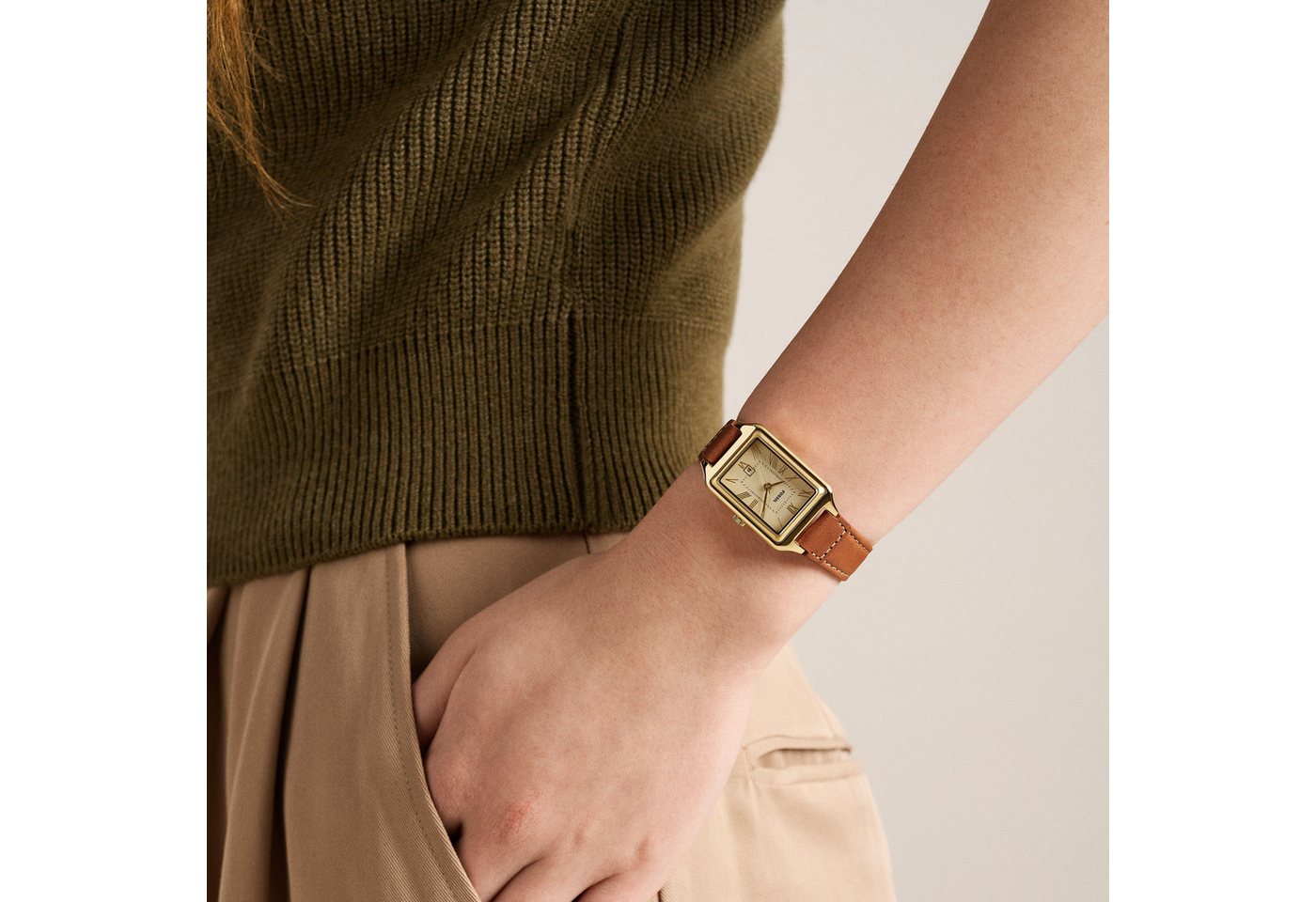 Fossil Quarzuhr Raquel ES5504, Armbanduhr, Lederarmband, analog, Tag – Bild 4 von 4