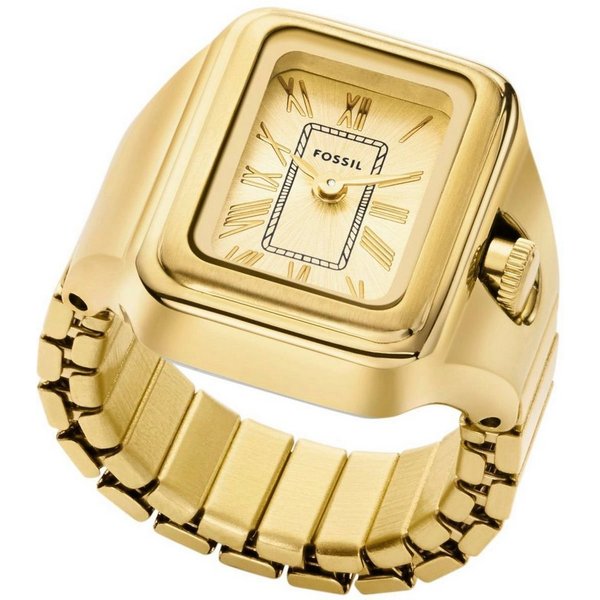 Fossil Quarzuhr RAQUEL WATCH RING ES5343, Quarzuhr, Damenuhr, analog, Edelstahl, Flexband, Zugband
