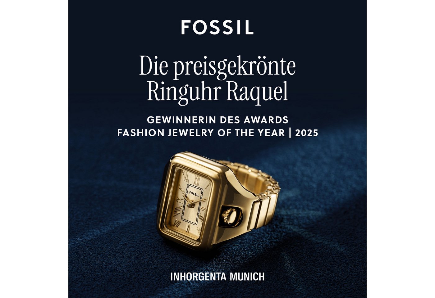 Fossil Quarzuhr RAQUEL WATCH RING ES5343, Quarzuhr, Damenuhr, analog, Edelstahl, Flexband, Zugband – Bild 5 von 5