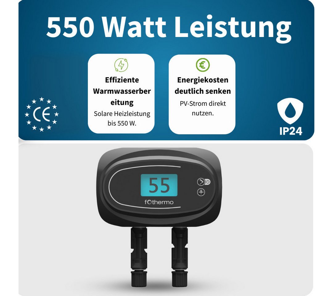 fothermo System AG Heizstab ROD-550, Einzelprodukt, 550 W, MPP-Tracker, PV-Direktanschluss, stufenlos regelbar – Bild 3 von 5