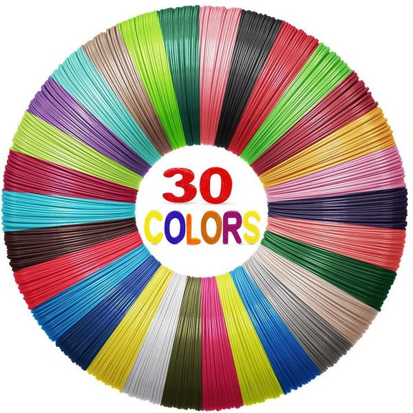 FOUORTUNATE-BEE 3D-Drucker PLA Filament 30 Farben für 3D-Stift 1,75 mm,150 m FilamentNachfüllung, 3D-Stift Nachfüllungen kompatibel mit MYNT3D & SCRIB3D