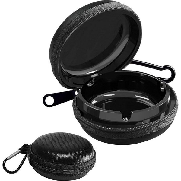 FOUORTUNATE-BEE Aschenbecher Taschenaschenbecher mit Schlüsselring – ideal für Reise & Camping, Tragbarer Aschenbecher mit Deckel für unterwegs und Outdoor