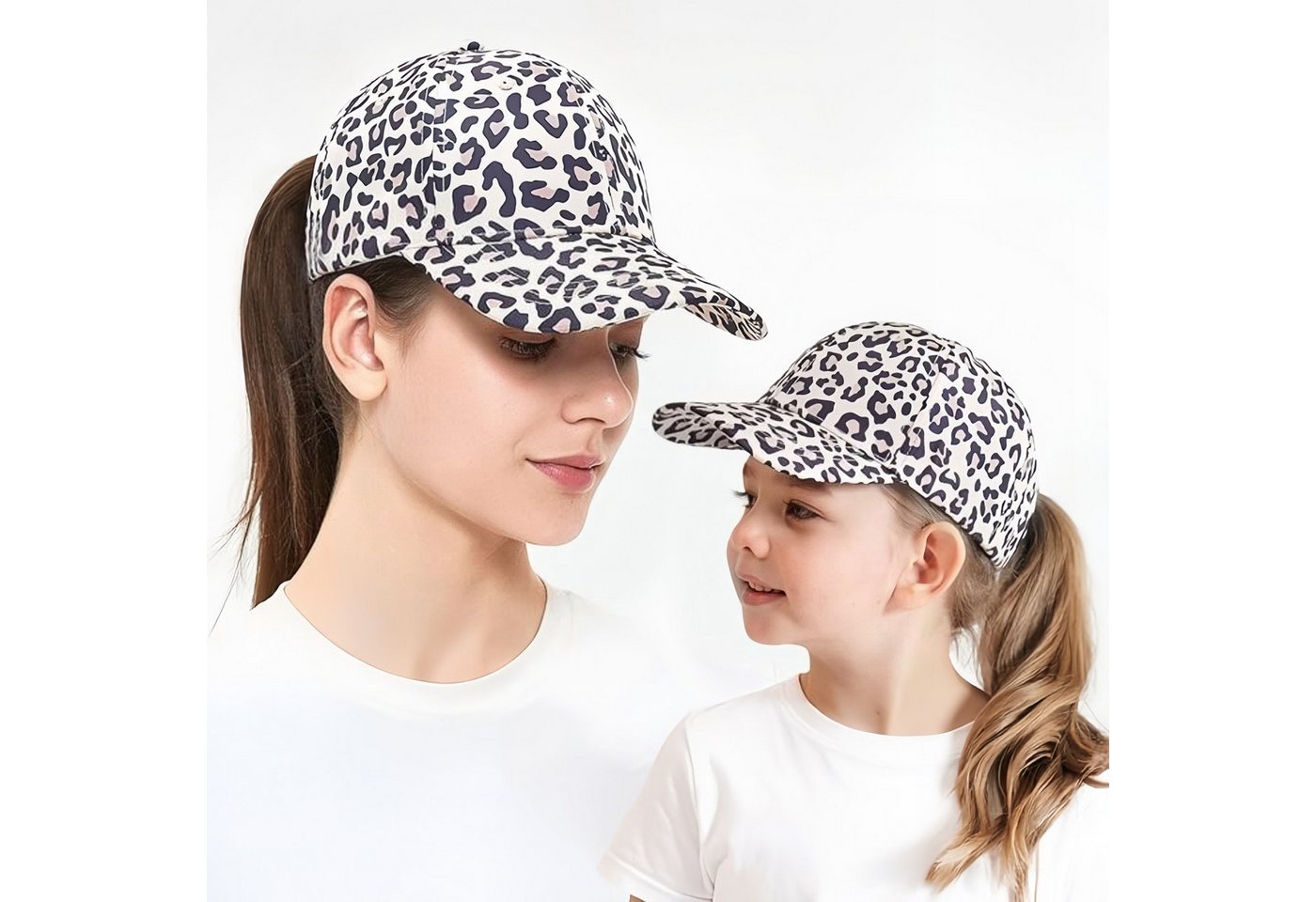 FOUORTUNATE-BEE Baseball Cap Kinder Baseballcap Mädchen Leopard verstellbar Sommer Cap Mädchen Cap verstellbar Leopard Kinder Sonnenhut Sport – Bild 4 von 5