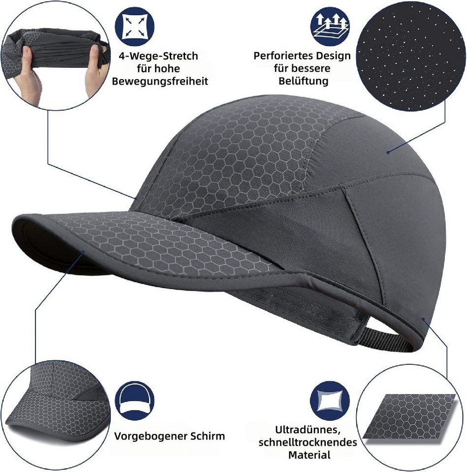 FOUORTUNATE-BEE Baseball Cap Leichte Sportkappe mit Softschirm – Atmungsaktiv & schnelltrocknend Elastische Laufmütze für Outdoor, Sport und Freizeit – Bild 5 von 5