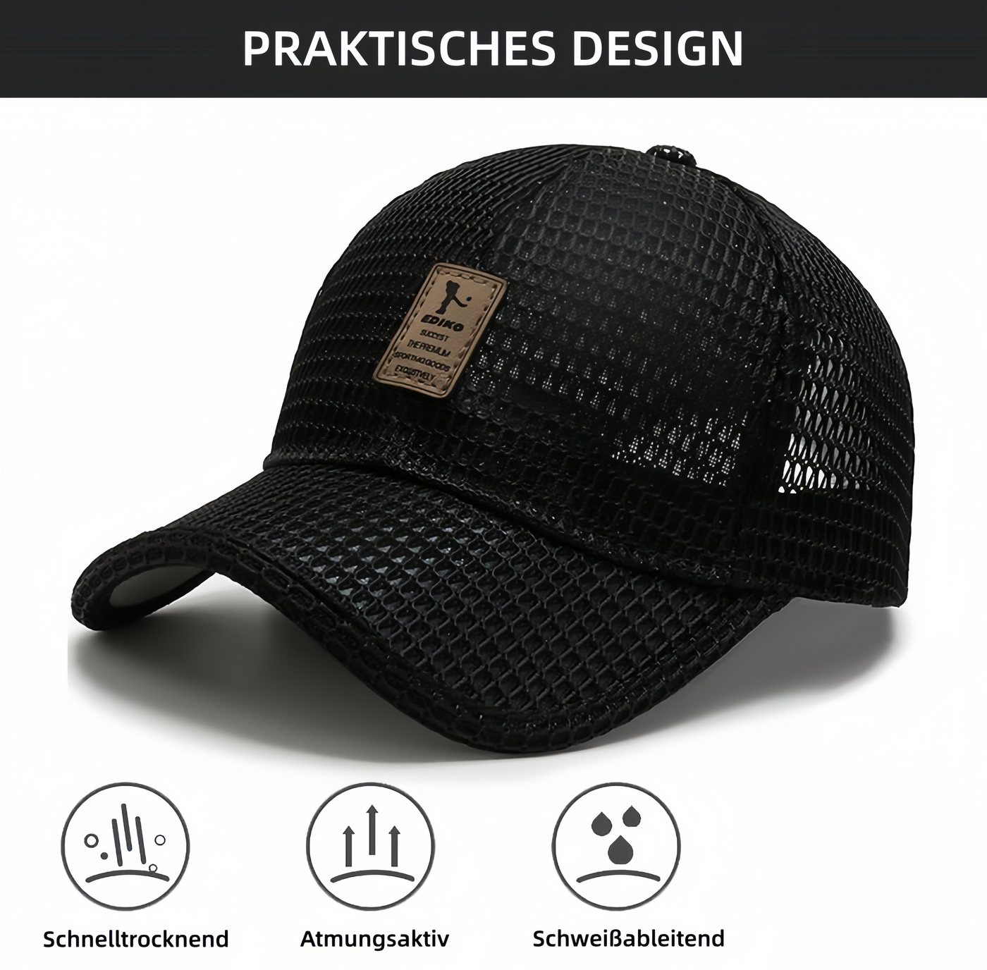 FOUORTUNATE-BEE Baseball Cap Sommer Baseballkappe für Herren, atmungsaktiv & leicht Freizeit-Dad-Cap für Erwachsene, ideal für Outdoor-Aktivitäten – Bild 3 von 5