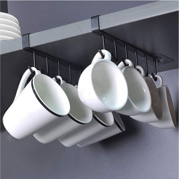 FOUORTUNATE-BEE Becherhalter 2 Stück Tassenhalter Hängehalter zum Einhängen unter Schrankregal, (Geeignet zum Aufhängen von Tassen, Küchenutensilien, Krawatten,