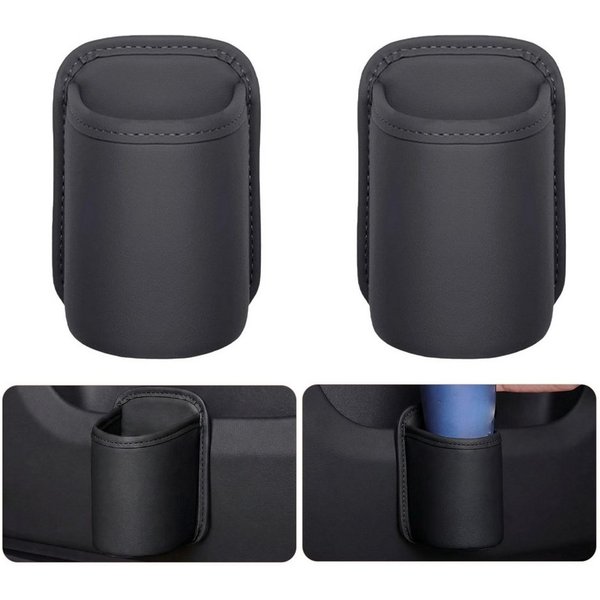 FOUORTUNATE-BEE Becherhalter 2er Set Clip-on Auto Becherhalter aus PU-Leder, (10 cm Durchmesser, 16 cm Tiefe, 2-St., Auslaufsicher, Fleckenbeständig und Langleb