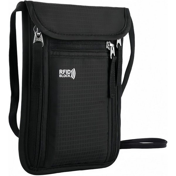 FOUORTUNATE-BEE Brustbeutel RFID Brustbeutel für Reise, wasserdicht, für Handy & Dokumente, RFID Brusttasche mit Umhängeband für Reisepass & Smartphone