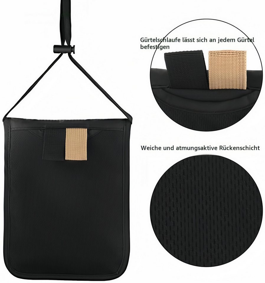 FOUORTUNATE-BEE Brustbeutel RFID Brustbeutel für Reise, wasserdicht, für Handy & Dokumente, RFID Brusttasche mit Umhängeband für Reisepass & Smartphone – Bild 3 von 5