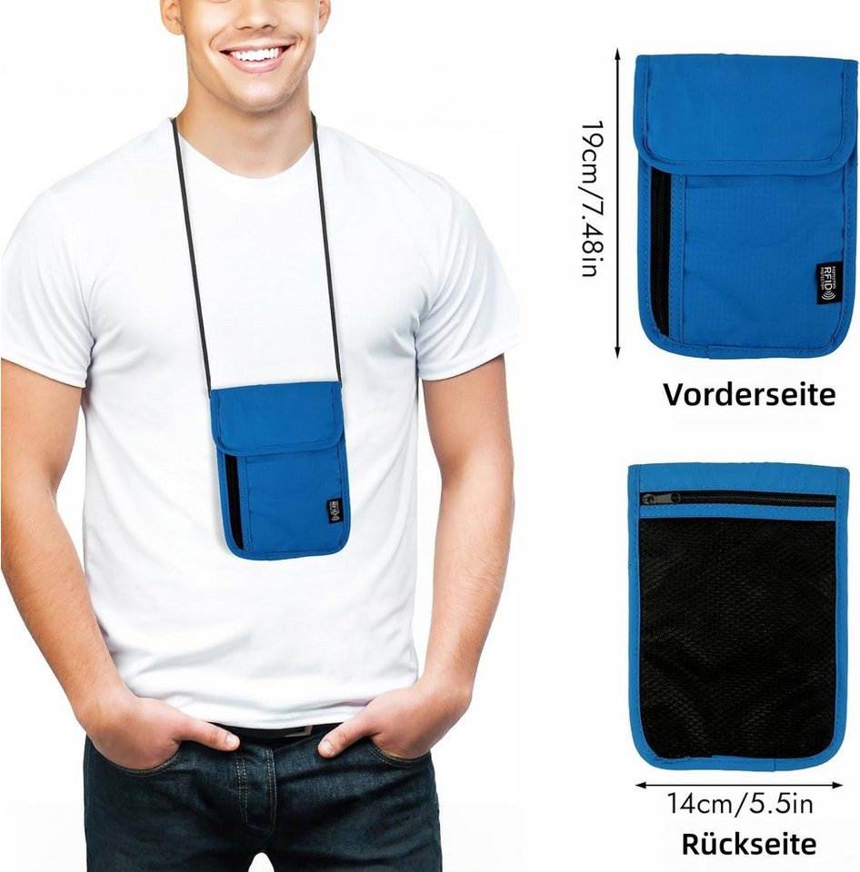 FOUORTUNATE-BEE Brustbeutel RFID-Schutz Brusttasche – Wasserfester, Diebstahlsicherer Travel Bag – Bild 3 von 5