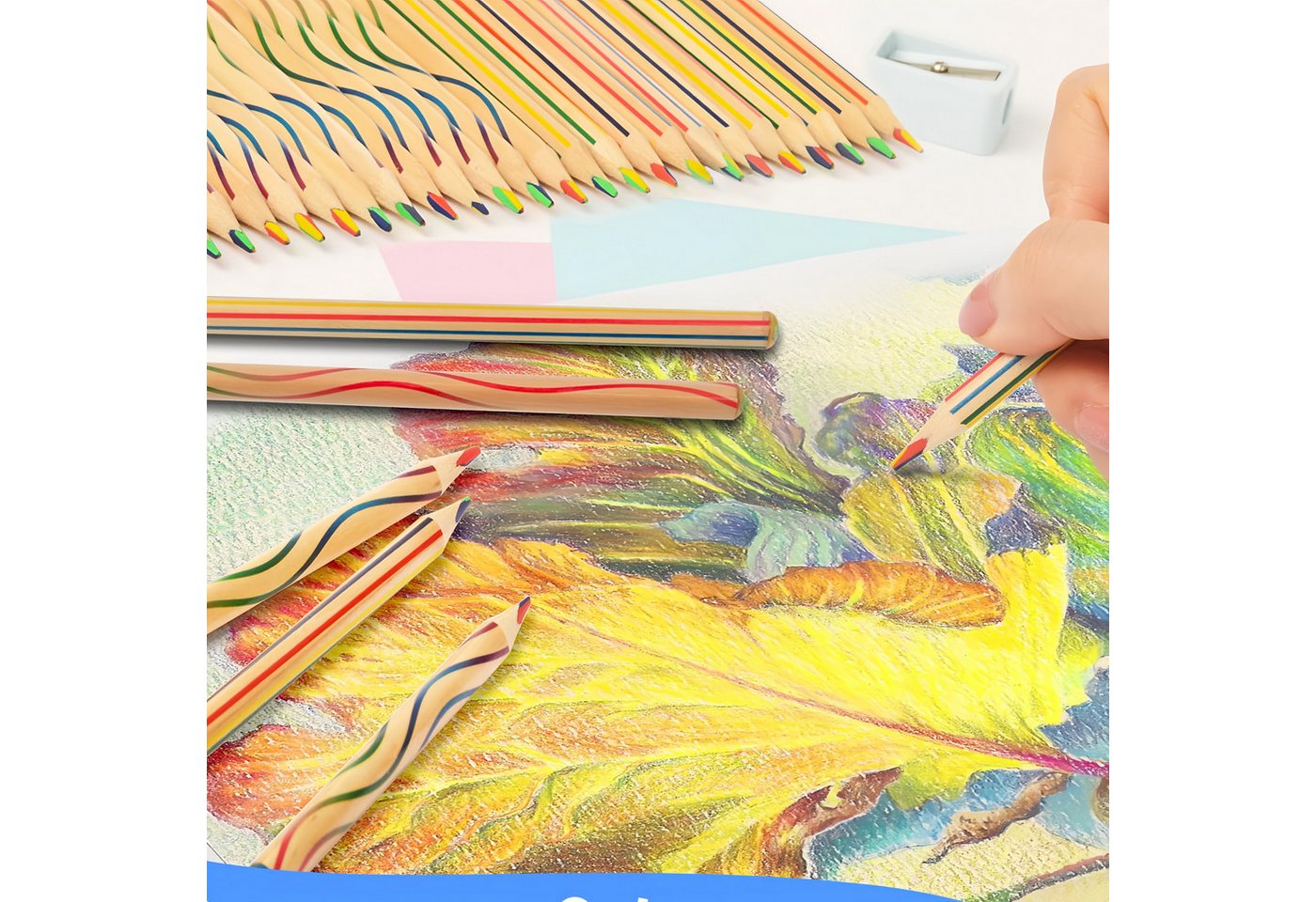 FOUORTUNATE-BEE Buntstift 12 Regenbogen Buntstifte 7-in-1 Farbstifte für Schule und Malspaß, (12-tlg), Geschenk für Kinder Geburtstag Schule Party Mitgebsel Kre – Bild 4 von 4