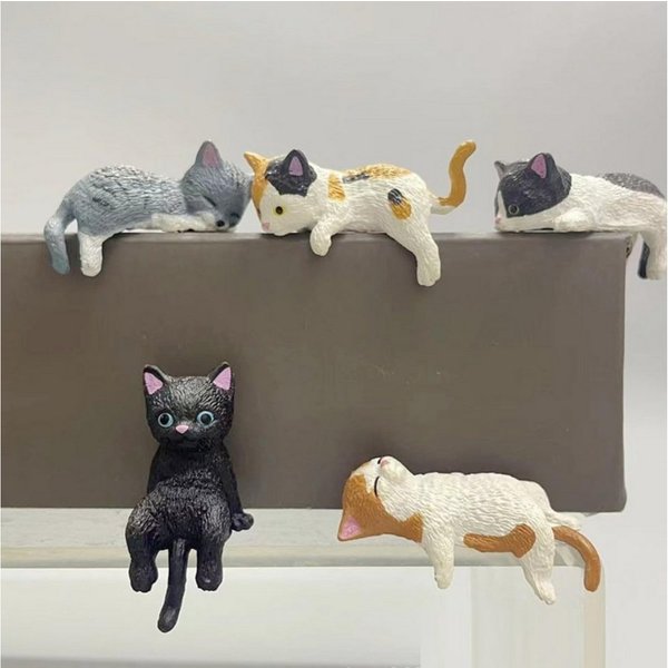 FOUORTUNATE-BEE Dekofigur Mini Kätzchen Figuren Miniatur Katzen Figuren Deko (Krabbelnd liegend sitzend Kätzchen Statue Kätzen Ornamente, Tischdeko Auto Compute
