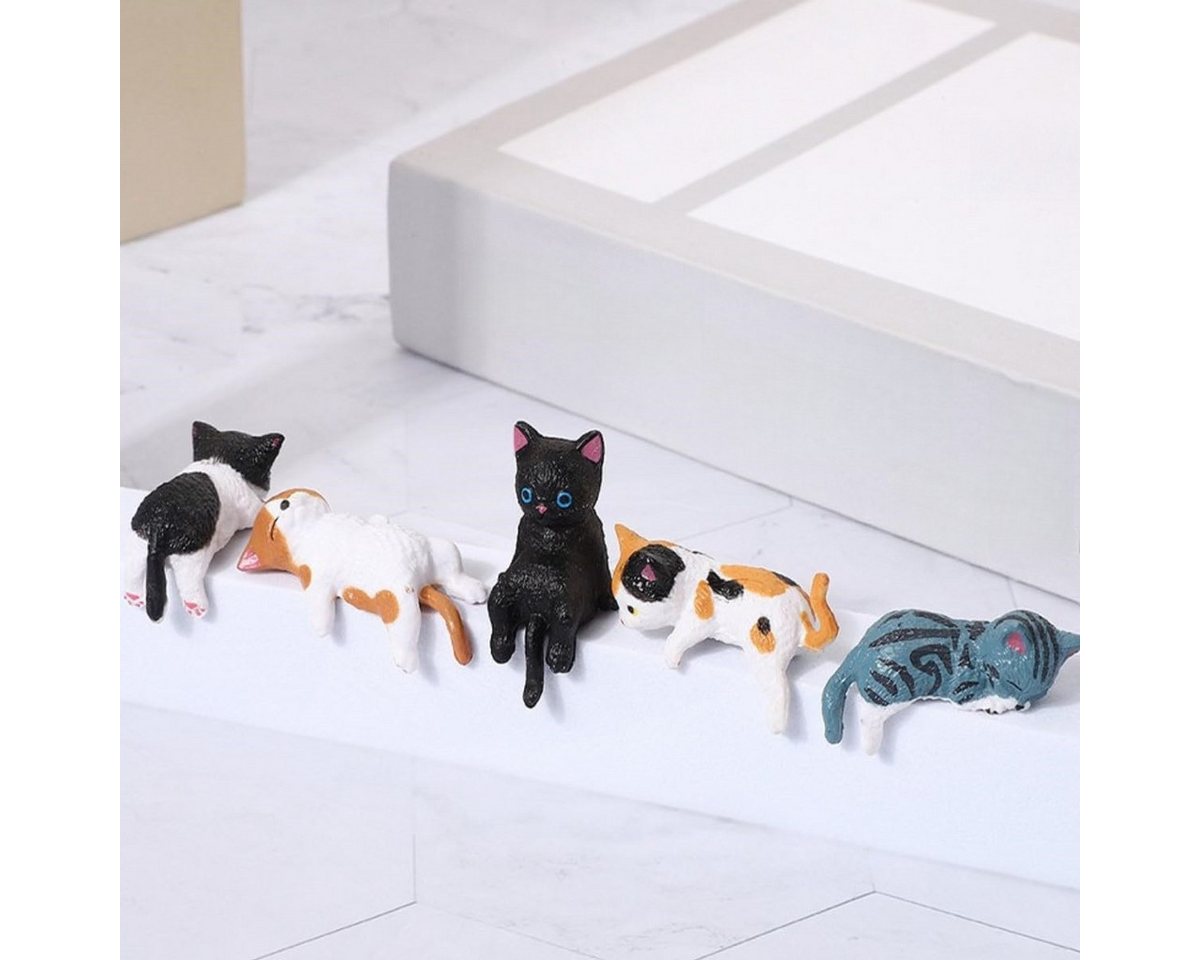 FOUORTUNATE-BEE Dekofigur Mini Kätzchen Figuren Miniatur Katzen Figuren Deko (Krabbelnd liegend sitzend Kätzchen Statue Kätzen Ornamente, Tischdeko Auto Compute – Bild 2 von 5