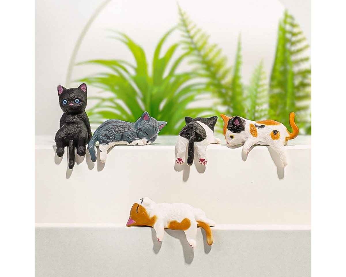 FOUORTUNATE-BEE Dekofigur Mini Kätzchen Figuren Miniatur Katzen Figuren Deko (Krabbelnd liegend sitzend Kätzchen Statue Kätzen Ornamente, Tischdeko Auto Compute – Bild 3 von 5