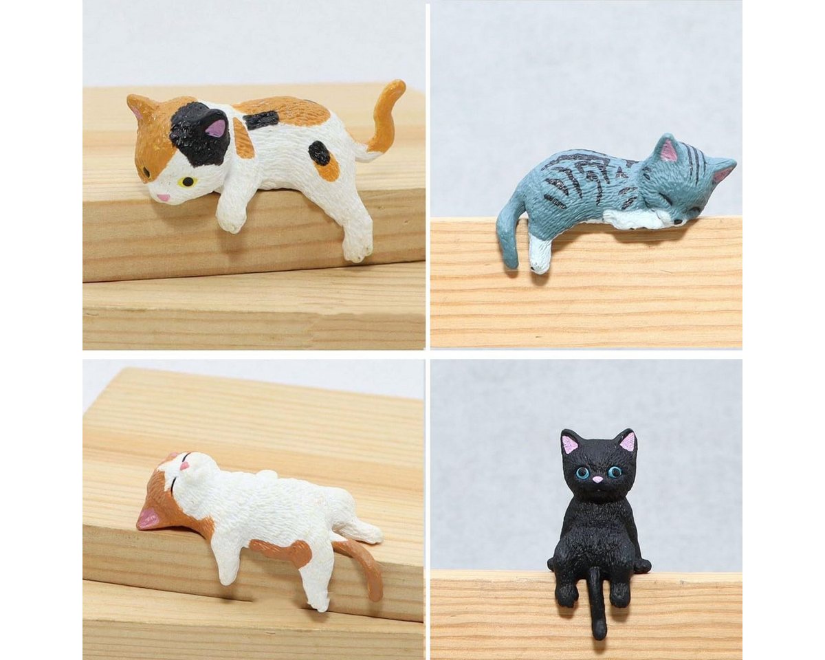 FOUORTUNATE-BEE Dekofigur Mini Kätzchen Figuren Miniatur Katzen Figuren Deko (Krabbelnd liegend sitzend Kätzchen Statue Kätzen Ornamente, Tischdeko Auto Compute – Bild 5 von 5