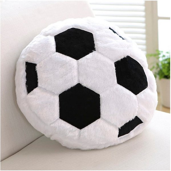 FOUORTUNATE-BEE Dekokissen Plüsch weiche Flauschige Fußball Rückenkissen Sitzkissen, Fußball kreative Zimmer Dekorationen Geschenk für Fußballliebhaber