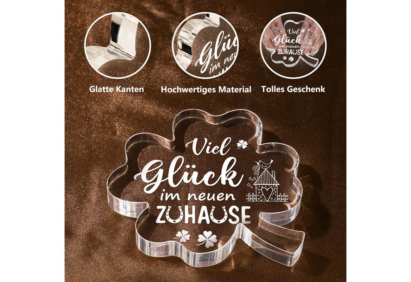 FOUORTUNATE-BEE Dekoobjekt Einweihungsgeschenk Haus & Wohnung Acryl Deko Geschenk zum Einzug (Einzugsgeschenke Wohnung und Haus) – Bild 4 von 5