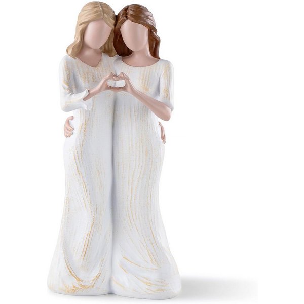 FOUORTUNATE-BEE Dekoobjekt Schwester Beste Freundin Geschenke Schwester (Geschenk für Geburtstag Freundschafts, Handbemalte Schwestern Figur Deko)