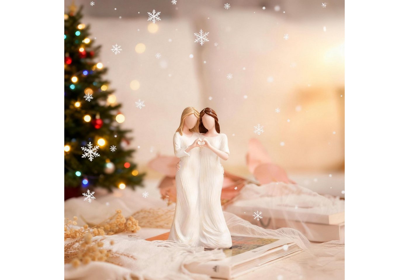 FOUORTUNATE-BEE Dekoobjekt Schwester Beste Freundin Geschenke Schwester (Geschenk für Geburtstag Freundschafts, Handbemalte Schwestern Figur Deko) – Bild 4 von 5