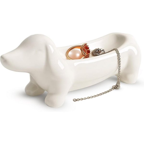 FOUORTUNATE-BEE Dekoschale Dackel Schmuckschale, Dackel Deko für Schmuck und Schlüssel (Dekoratives Schalen für Hundeliebhaber, Geschenkidee für Hundefreunde, H