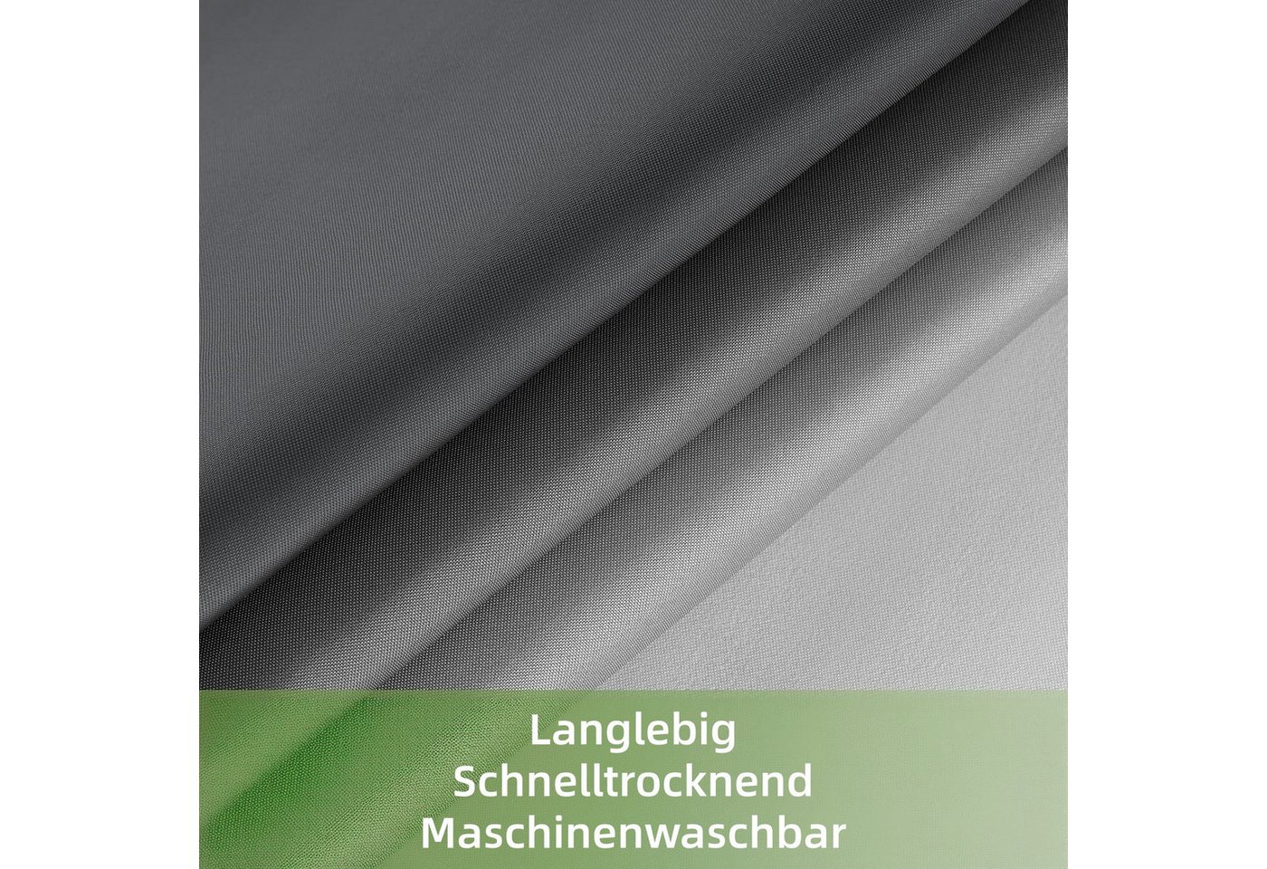 FOUORTUNATE-BEE Duschvorhang Duschvorhang Grau mit Farbverlauf, wasserabweisend, inkl. Ringe Breite 180 cm, Dusch- und Badewannenvorhang, pflegeleicht, mit Aufh – Bild 5 von 5