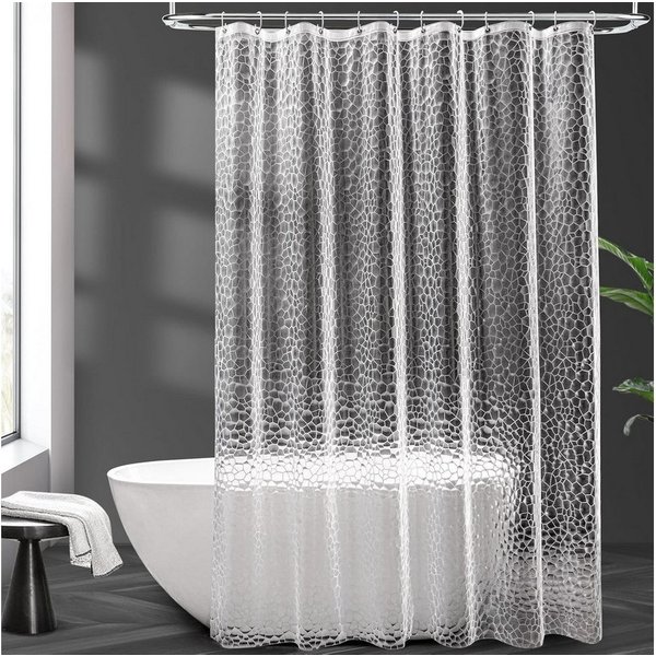 FOUORTUNATE-BEE Duschvorhang Transparenter Duschvorhang 180x200 cm wasserabweisend Bad, Duschvorhang für Badewanne Dusche Badezimmer Trennvorhang klar