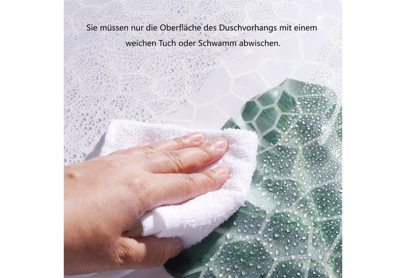FOUORTUNATE-BEE Duschvorhang Transparenter Duschvorhang 180x200 cm wasserabweisend Bad, Duschvorhang für Badewanne Dusche Badezimmer Trennvorhang klar – Bild 2 von 5