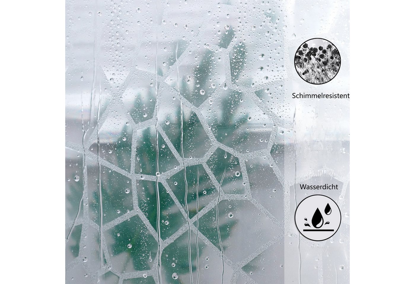 FOUORTUNATE-BEE Duschvorhang Transparenter Duschvorhang 180x200 cm wasserabweisend Bad, Duschvorhang für Badewanne Dusche Badezimmer Trennvorhang klar – Bild 4 von 5