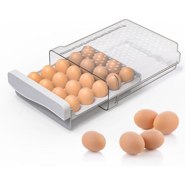 FOUORTUNATE-BEE Eierkorb 20 Eier Organizer Eierhalter Kühlschrank Eierbox Eier Aufbewahrung, (Transparent Vorratsdose Aufbewahrungsbox Frischhaltedose Küchenreg