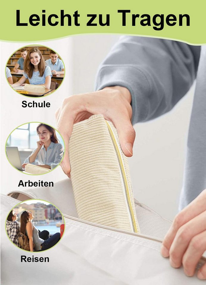 FOUORTUNATE-BEE Federmäppchen Großes Federmäppchen mit Reißverschluss, süßes Design für Mädchen, Tragbare Stifttasche für Schule & Büro, viel Platz für Schreibw – Bild 3 von 4