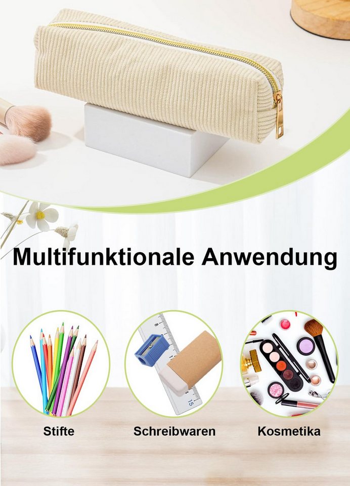 FOUORTUNATE-BEE Federmäppchen Großes Federmäppchen mit Reißverschluss, süßes Design für Mädchen, Tragbare Stifttasche für Schule & Büro, viel Platz für Schreibw – Bild 4 von 4