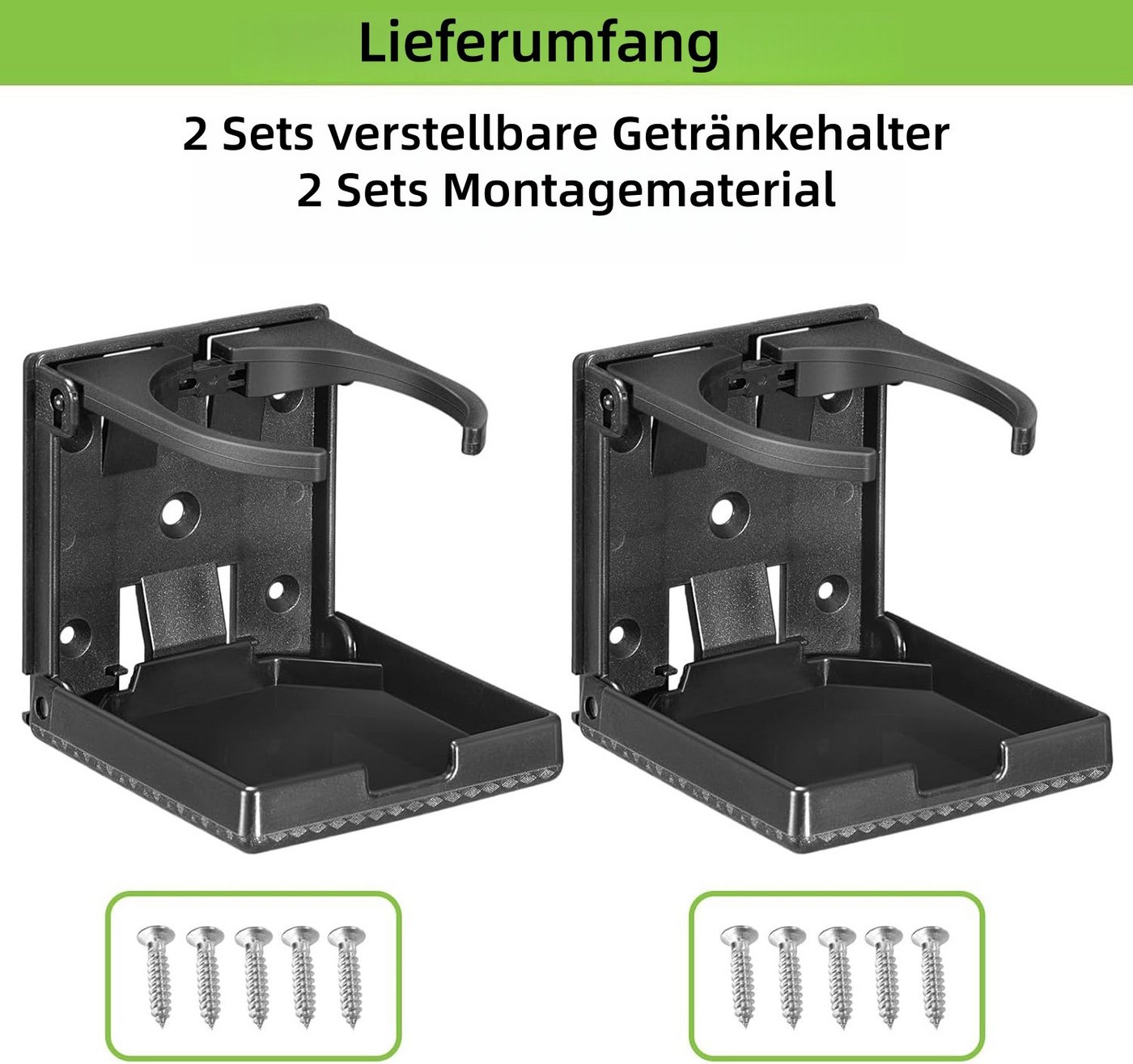 FOUORTUNATE-BEE Flaschenhalter 2er Set klappbare Auto Getränkehalter für PKW & Boot, (2-St), Universeller Becherhalter für Wohnmobil, LKW & Zuhause – Bild 5 von 5