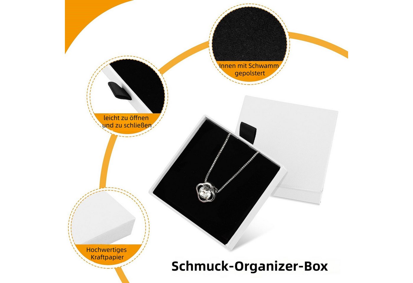 FOUORTUNATE-BEE Geschenkbox 2-teiliges Schmuck-Geschenkset, weiße Box für Armband & Halskette (2 St) – Bild 3 von 5