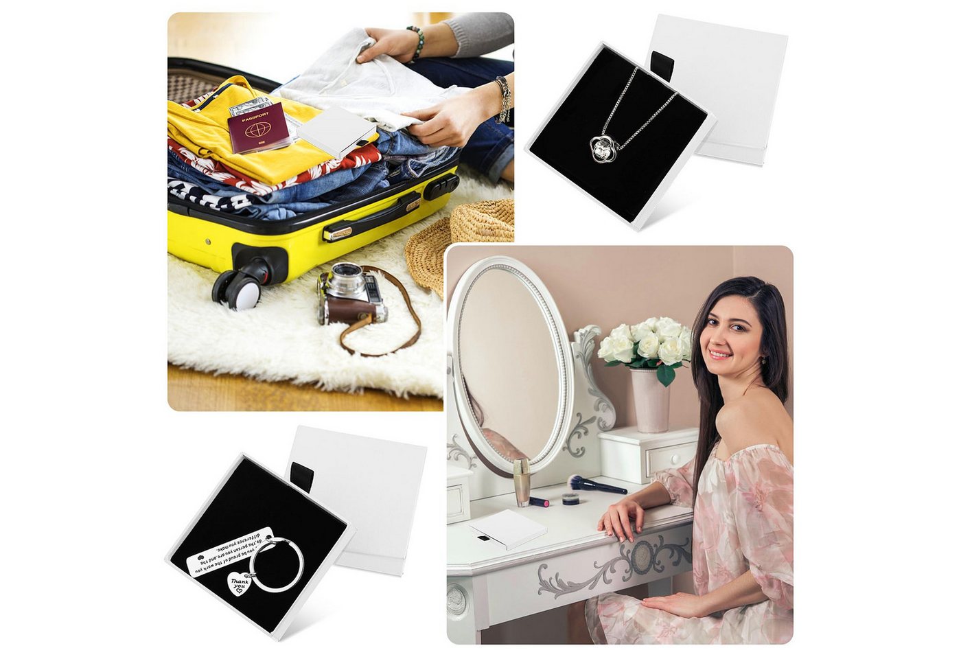FOUORTUNATE-BEE Geschenkbox 2-teiliges Schmuck-Geschenkset, weiße Box für Armband & Halskette (2 St) – Bild 5 von 5