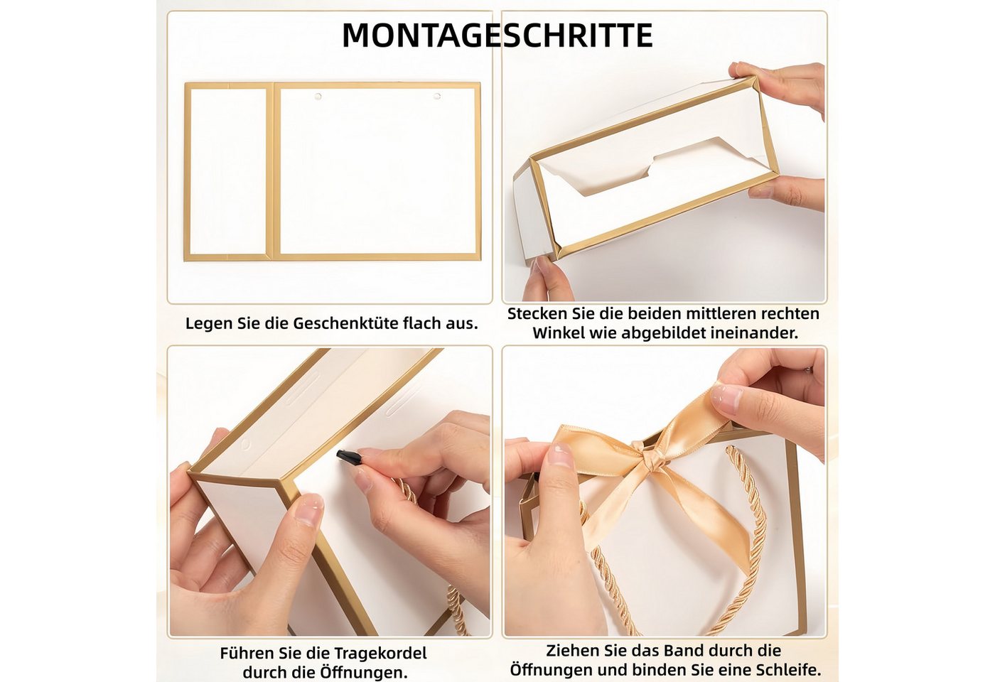 FOUORTUNATE-BEE Geschenktüten 12 Geschenkbeutel mit Schleife für Hochzeit & Geburtstag, (12St), Kleine Geschenktüten für Party, Dankeschön & Brautparty – Bild 3 von 5