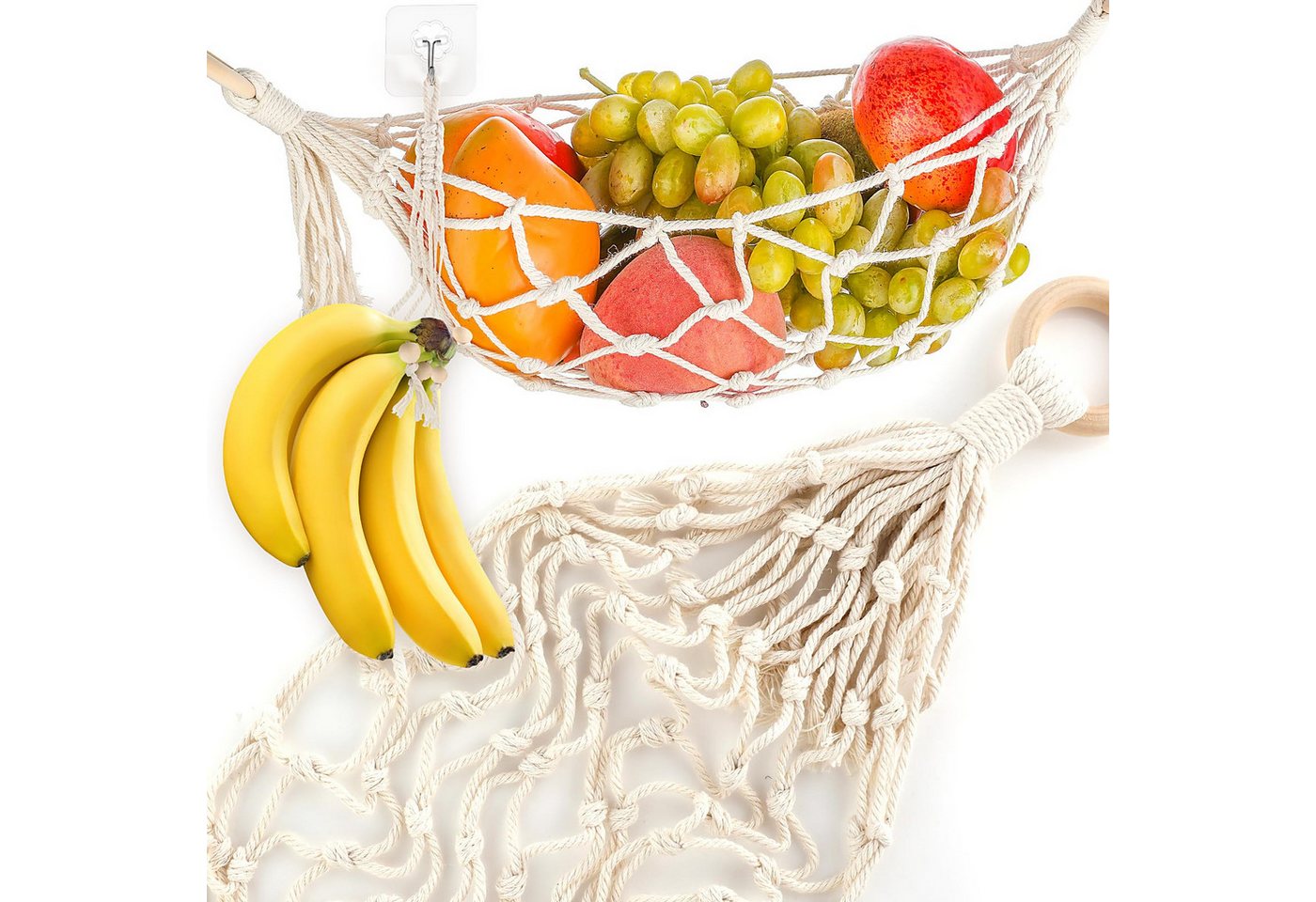 FOUORTUNATE-BEE Hängekorb Hängekorb für Obst, Gemüse Küchenampel Obstkorb – Bild 3 von 5