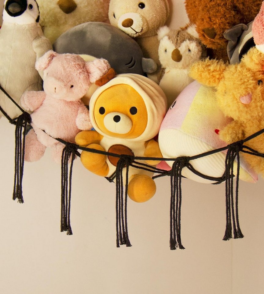 FOUORTUNATE-BEE Hängekorb Plüschtier Hängematte Ecknetz für Kinderzimmer Deko Mehrere Farben, Handgewebtes Spielzeugnetz zur Aufbewahrung von Kuscheltieren – Bild 5 von 5