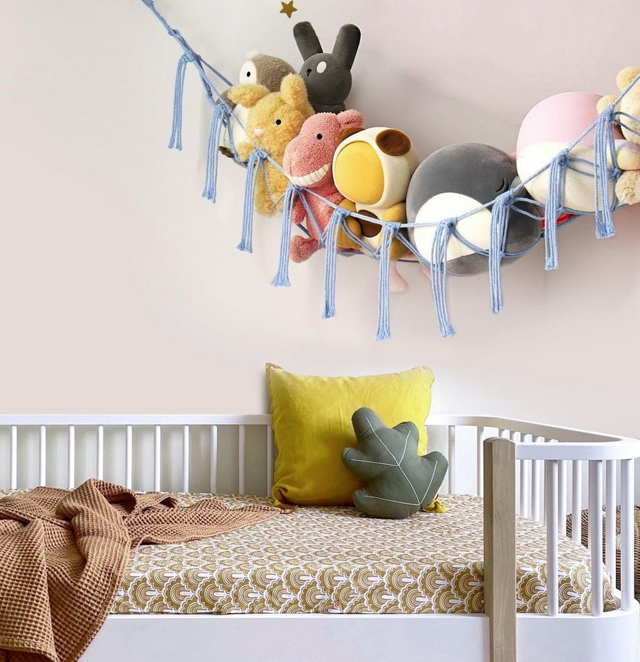 FOUORTUNATE-BEE Hängekorb Plüschtier Hängematte Ecknetz für Kinderzimmer Deko Mehrere Farben, Handgewebtes Spielzeugnetz zur Aufbewahrung von Kuscheltieren – Bild 2 von 5