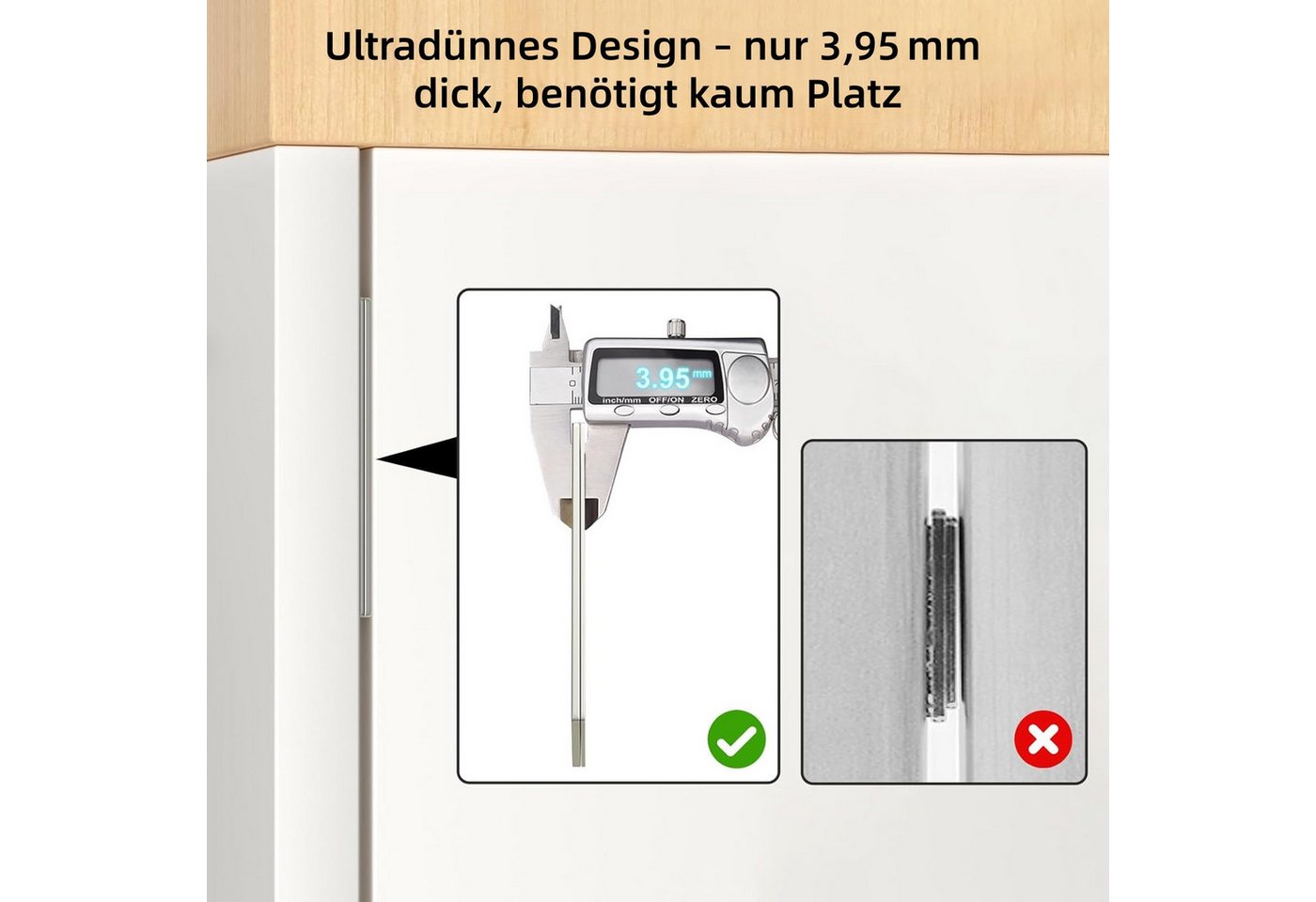 FOUORTUNATE-BEE Haftmagnetschnäpper Möbel-Magnetverschluss – starke, ultradünne Türmagneten im 2er-Pack, Für Schrank, Schublade und Kleiderschrank – magnetische – Bild 3 von 5