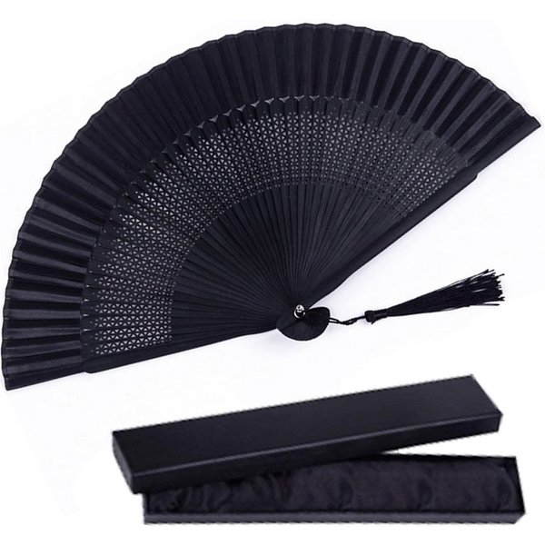 FOUORTUNATE-BEE Handfächer Faltfächer Handfächer mit Einer Stoffhülle und Quasten, (Vintage Retro Stil, 1-tlg., für Heimdekoration Party Hochzeit Tanzen Sommer 